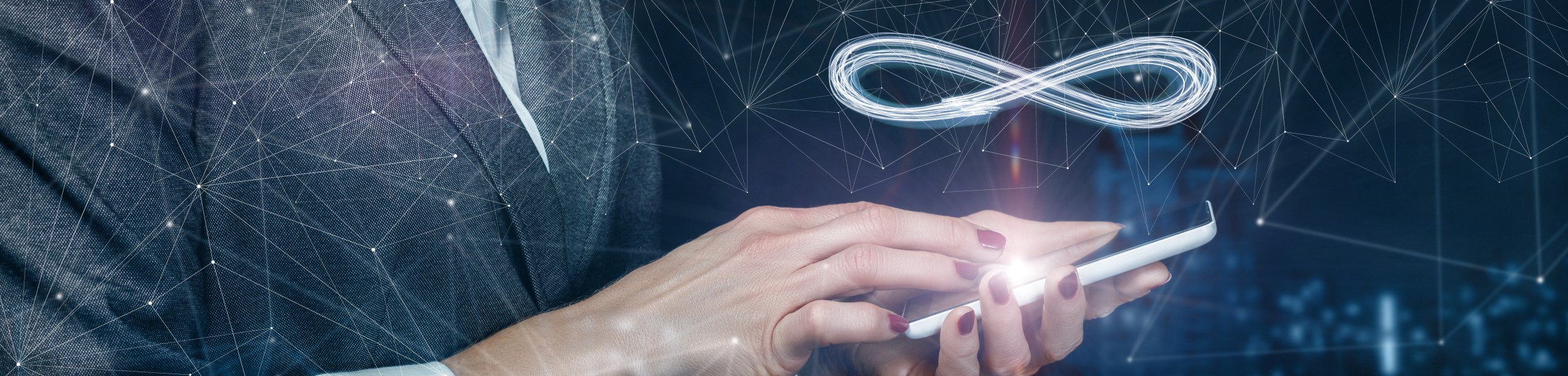 Data integration concept with cellphone